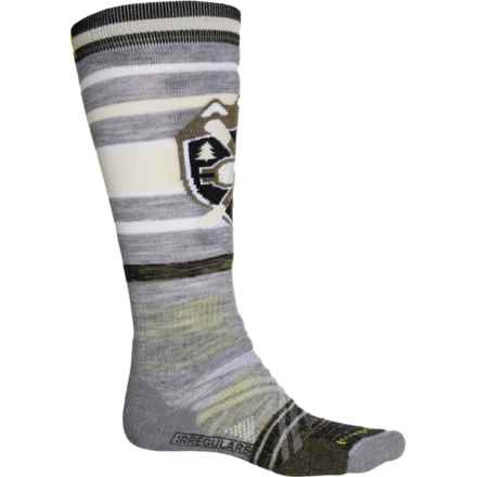 SmartWool Alpine Edge Pattern Full Cushion Ski Socks - Merino Wool, Over the Calf (For Men and Women) in Light Gray