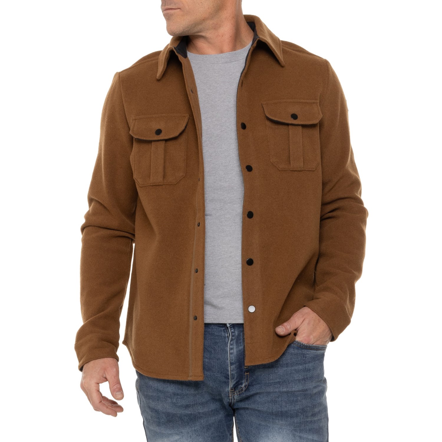 VESP WOOL SHIRTS JACKET ブラウン M VESP WOOL SHIRTS JACKET ブラウン M Frame Textured Wool Zip