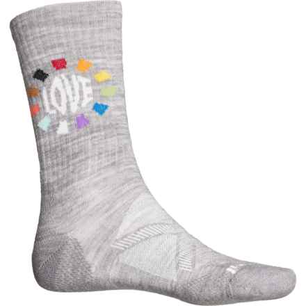 SmartWool Athletic Pride Pattern Socks - Merino Wool, Crew (For Men and Women) in Light Gray