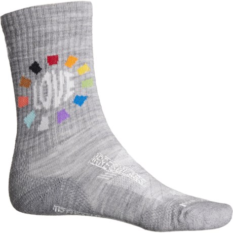 SmartWool Athletic Pride Pattern Socks - Merino Wool, Crew (For Men and Women) in Light Gray