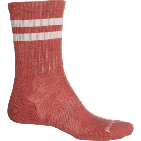 SmartWool Athletic Stripe Targeted Cushion Socks - Merino Wool, Crew (For Men and Women) in Dusty Cedar