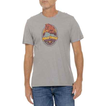 SmartWool Bear Attack Graphic T-Shirt - Merino Wool, Short Sleeve in Light Gray Heather