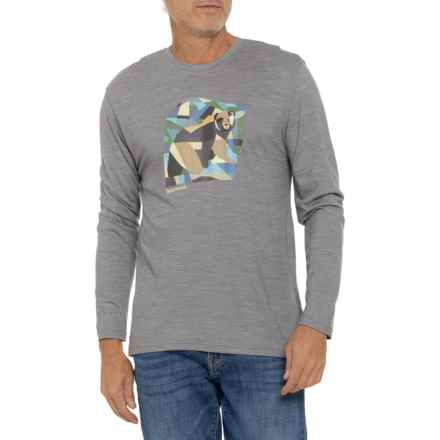 SmartWool Bear Country Graphic T-Shirt - Long Sleeve in Light Gray Heather