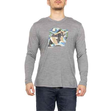 SmartWool Bear Country Graphic T-Shirt - Merino Wool, Long Sleeve in Everyday Light Gray Heather