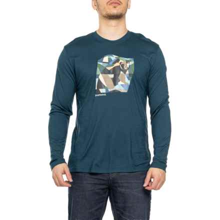 SmartWool Bear Country Graphic T-Shirt - Merino Wool, Long Sleeve in Everyday Twilight Blue