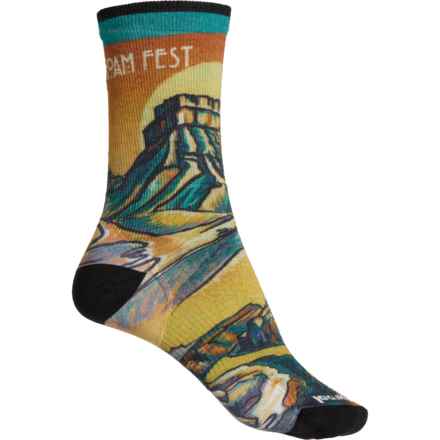 SmartWool Bike Zero Cushion Roam Fest Print Socks - Merino Wool, Crew (For Women) in Multi Color