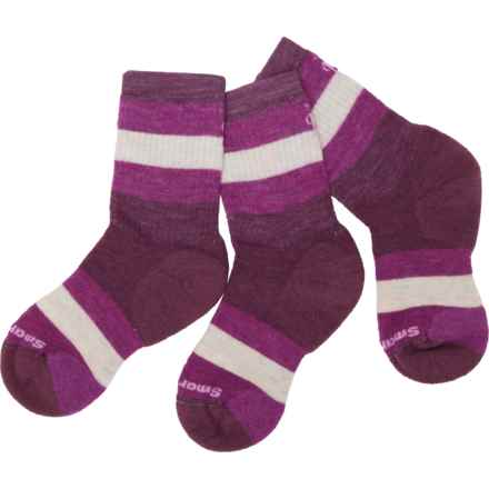 SmartWool Boys and Girls Full Cushion Striped Hiking Socks - 3-Pack, Merino Wool, Crew in Argyle Purple