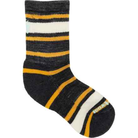 SmartWool Boys and Girls Hike Light Cushion Striped Socks - Merino Wool, Crew in Charcoal