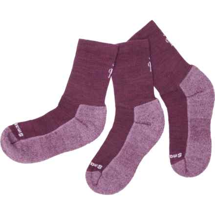 SmartWool Boys and Girls Light Cushion Hiking Socks - 3-Pack, Merino Wool, Crew in Argyle Purple