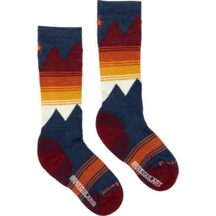 SmartWool Boys and Girls Light Cushion Ski Socks - Merino Wool, Over the Calf in Alpine Blue