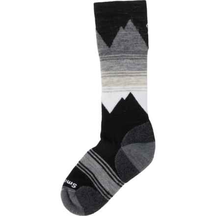 SmartWool Boys and Girls Light Cushion Ski Socks - Merino Wool, Over the Calf in Black