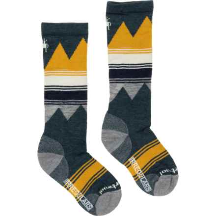 SmartWool Boys and Girls Light Cushion Ski Socks - Merino Wool, Over the Calf in Twilight Blue