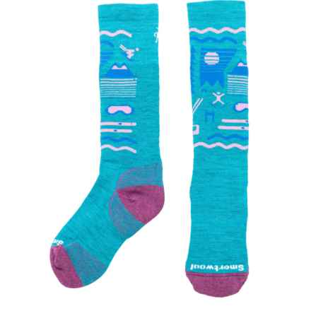 SmartWool Boys and Girls Wintersport Pattern Ski Socks - Merino Wool, Over the Calf in Capri