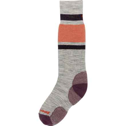 SmartWool Boys and Girls Wintersport Stripe Full Cushion Ski Socks - Merino Wool, Over the Calf in Ash