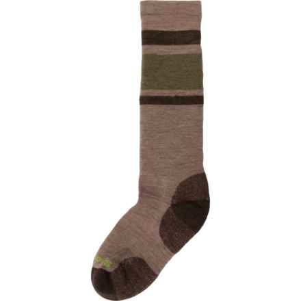 SmartWool Boys and Girls Wintersport Stripe Ski Socks - Merino Wool, Over the Calf in Fossil