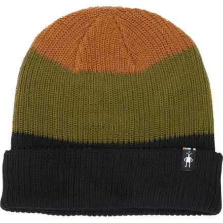 SmartWool Cantar Color-Block Beanie - Merino Wool (For Men) in Winter Moss