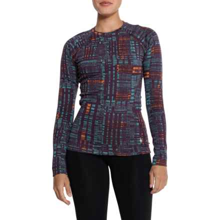 SmartWool Classic Thermal Base Layer Top - Merino Wool, Long Sleeve in Classic Thermal Bl Purple Iris Digi Plaid