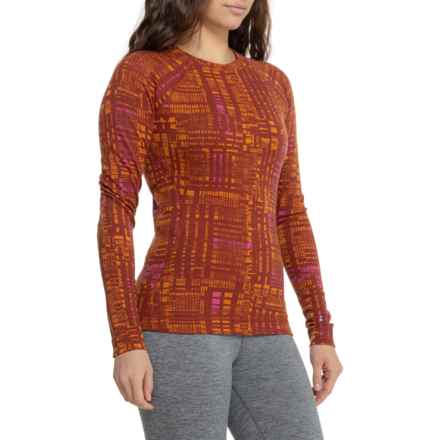SmartWool Classic Thermal Base Layer Top - Merino Wool, Long Sleeve in Pecan Brown Digi Plaid