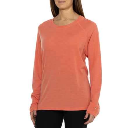 SmartWool Classic Thermal Base Layer Top - Merino Wool, Long Sleeve in Sunset Coral Heather