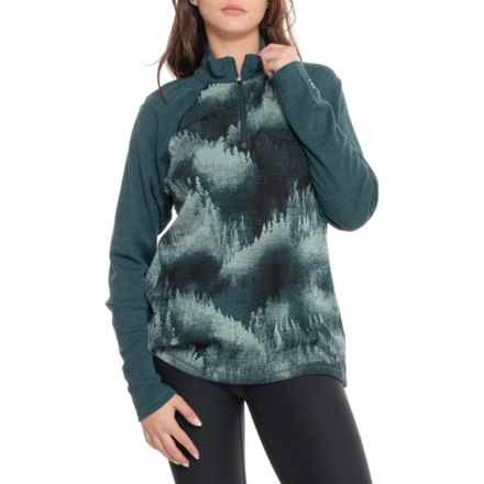 SmartWool Classic Thermal Base Layer Top - Merino Wool, Zip Neck, Long Sleeve in Classic Thermal Bl Twilight Foggy Pines