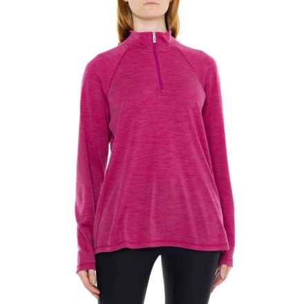 SmartWool Classic Thermal Base Layer Top - Merino Wool, Zip Neck, Long Sleeve in Festive Fuchsia Heather