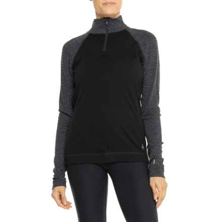 SmartWool Classic Thermal Base Layer Top - Merino Wool, Zip Neck, Long Sleeve in Nts Black Dot