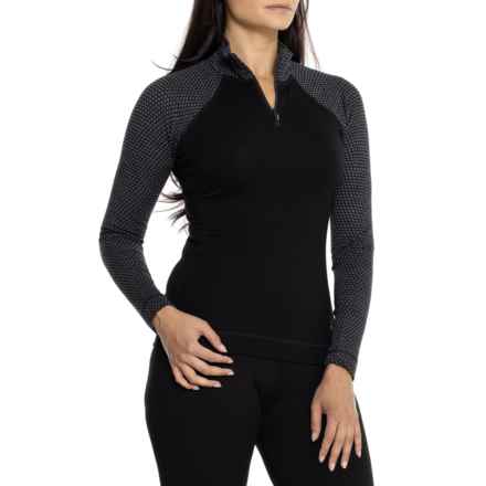 SmartWool Classic Thermal Base Layer Top - Merino Wool, Zip Neck, Long Sleeve in Nts Black Dot