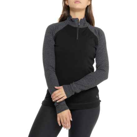 SmartWool Classic Thermal Base Layer Top - Merino Wool, Zip Neck, Long Sleeve in Nts Black Dot