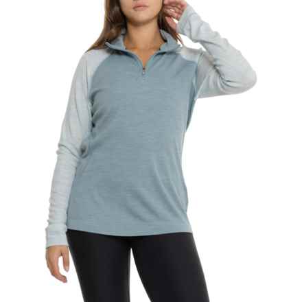 SmartWool Classic Thermal Base Layer Top - Merino Wool, Zip Neck, Long Sleeve in Nts Lead Heather