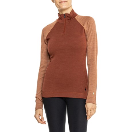 SmartWool Classic Thermal Base Layer Top - Merino Wool, Zip Neck, Long Sleeve in Nts Pecan Brown H