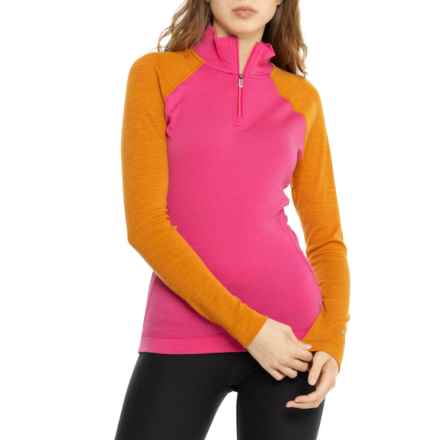 SmartWool Classic Thermal Base Layer Top - Merino Wool, Zip Neck, Long Sleeve in Nts Power Pink