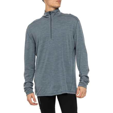 SmartWool Classic Thermal Base Layer Top - Merino Wool, Zip Neck, Long Sleeve in Pewter Blue Heather