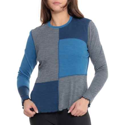 SmartWool Classic Thermal Lettuce Edge Crew Base Layer Top - Merino Wool, Long Sleeve in Classic Thermal Bl Apparel Deep Navy