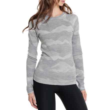 SmartWool Classic Thermal Merino 250 Pattern Base Layer Top - Merino Wool, Long Sleeve in Light Grey Mountain Scape