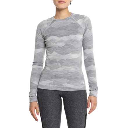 SmartWool Classic Thermal Merino 250 Pattern Base Layer Top - Merino Wool, Long Sleeve in Light Grey Mountain Scape