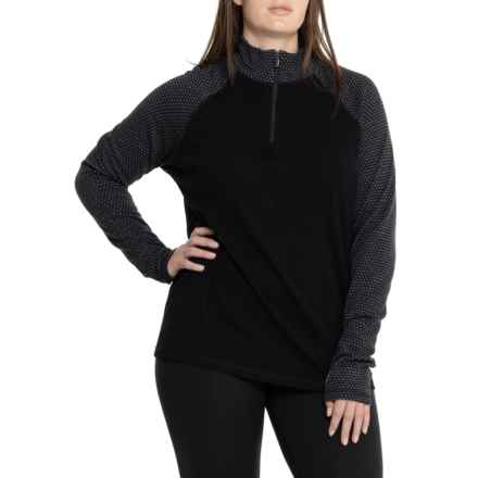 SmartWool Classic Thermal Zip Neck Base Layer Top - Merino Wool, Long Sleeve in Black Dot