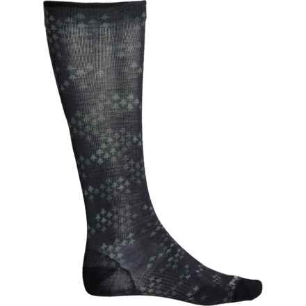 SmartWool Compression On the Move Print Socks - Merino Wool, Over the Calf (For Men) in Black