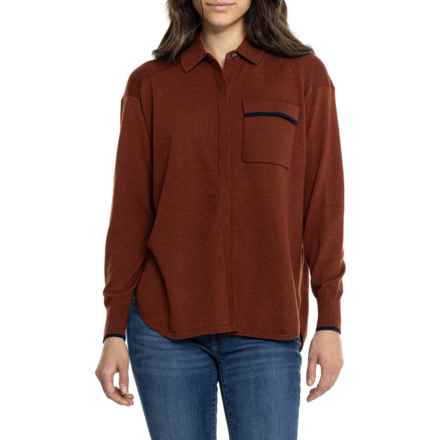 SmartWool Edgewood Button-Down Sweater - Merino Wool in Pecan Brown H