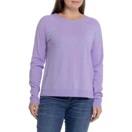 SmartWool Edgewood Color-Block Crew Sweater - Merino Wool in Ultra Violet