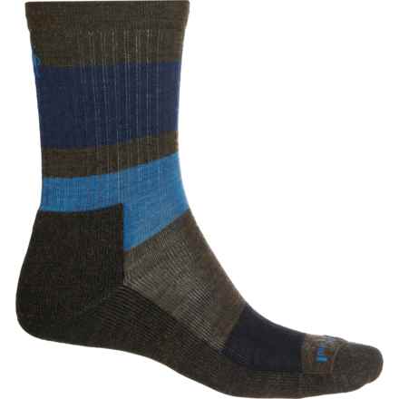 SmartWool Everyday Blocked Stripe Light Cushion Socks - Merino Wool, Crew (For Men and Women) in Military Olive