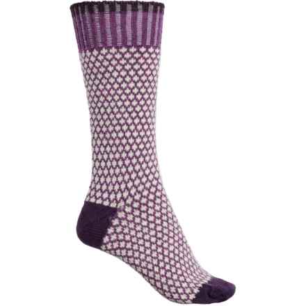 SmartWool Everyday Cozy Popcorn Polka Dot Socks - Merino Wool, Crew (For Women) in Twilight Blue