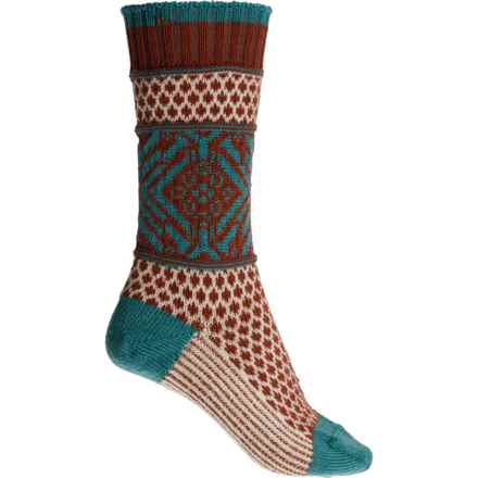 SmartWool Everyday Cozy Popcorn Snowflake Socks - Merino Wool, Crew (For Men and Women) in Cascade Green