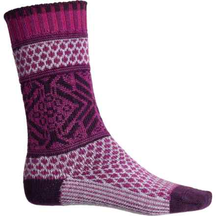 SmartWool Everyday Cozy Popcorn Snowflake Socks - Merino Wool, Crew (For Men and Women) in Meadow Mauve