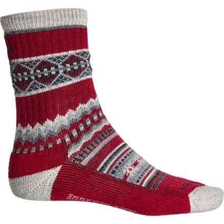 SmartWool Everyday Cozy Snowed In Sweater Socks - Merino Wool, Crew (For Women) in Tibetan Red