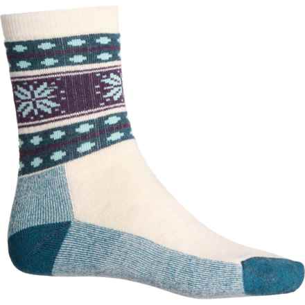 SmartWool Everyday Cozy Snowflake Dream Socks - Merino Wool, Crew (For Women) in Moonbeam