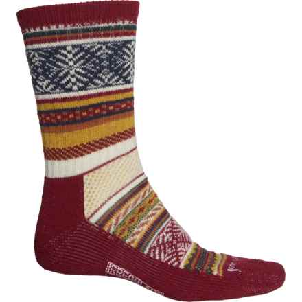 SmartWool Everyday Fair Isle Sweater Socks - Merino Wool,Crew (For Men and Women) in Tibetan Red