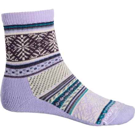 SmartWool Everyday Fair Isle Sweater Socks - Merino Wool,Crew (For Men and Women) in Ultra Violet