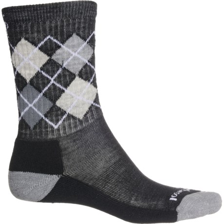 SmartWool Everyday Light Cushion Diamond Jim Socks - Merino Wool, Crew (For Men) in Black/Light Gray