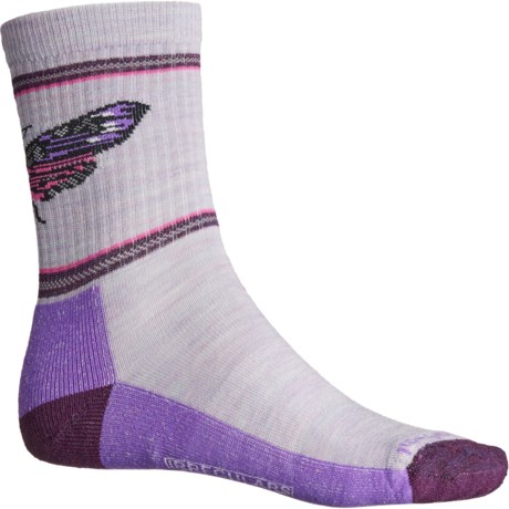 SmartWool Everyday Mystic Moth Pattern Socks - Merino Wool, Crew (For Women) in Purple Eclipse