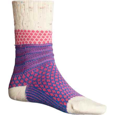 SmartWool Everyday Popcorn Cable Socks - Merino Wool, Crew (For Men and Women) in Power Pink